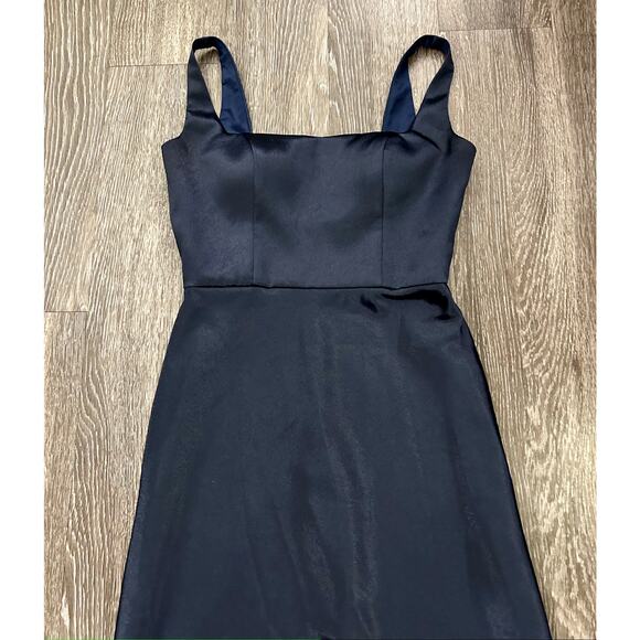 Jenny Yoo Ariana Bridesmaid Dress French Blue US 8 Square Neck Satin Crepe Gown - Picture 6 of 14